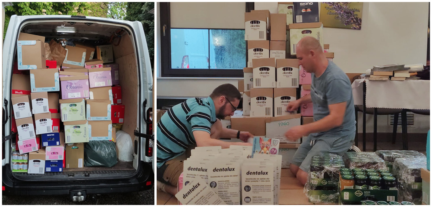 Bild: Vorbereitungen für einen Hilfstransport der Methodisten in Polen
